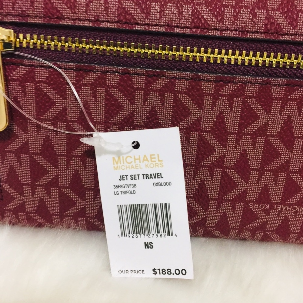 NWT Michael Kors Jet Set Travel Trifold Wallet - Picture 6 of 7